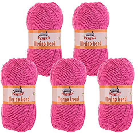 5 x 100g Strickgarn Merino trend 49% Merino-Wolle Strickwolle Wintergarn Handstrickgarn