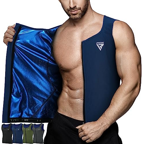 RDX Gilet Sportivo da Uomo Sauna Shapewear Reach Oeko Tex 100 Certificato Gilet Senza Maniche Sauna Perdita di Peso per Allenamento Fitness Pancia Piatta Vita