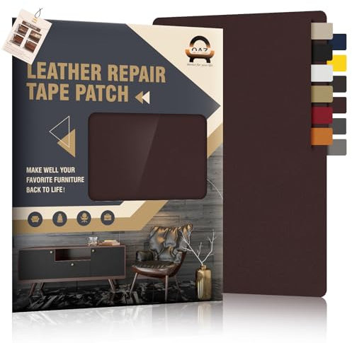 OAZ Leder Reparatur Patch, 21x28cm 2 Stück Lederflicken Selbstklebend Leder Reparatur Patch, für Möbel, Sofas, Autositze, Handtaschen, Jacken, Leder Renovierung, Dunkelbraun