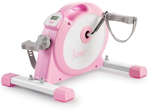 Sunny Health & Fitness (Pink) Smart-Mini-Pedaltrainer untertisch, Doppelfunktion, flaches Design – P2330