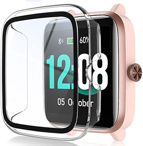 BESINPO 1 Stück Hülle kompatibel mit Fitpolo ID205L Veryfitpro mit Displayschutz Gehäuse, Stoßfest Schutzhülle Schutz Kratzfest Case für Veryfitpro Fitpolo ID205L/ID205G/GRV FC1 1.3 - Klar
