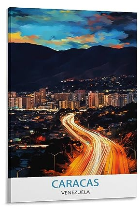 KmoNo Caracas Venezuela Vintage-Reise-Poster, 30 x 45 cm, Poster, Dekoration, Gemälde, Leinwand, Wandkunst, Wohnzimmer, Schlafzimmer