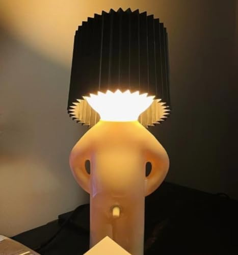 anso Little Shy Man Kreative Lampe Naughty Boy Schreibtischlampe Nachttischlampe Nachtlicht Heimdekoration Geschenk (Schwarz)