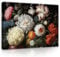 WallArena - Leinwand Bilder - Blumen schwarz bunt Pfingstrosen - 120x80 cm Leinwandbilder - Bild auf leinwand - Wandbild XXL groß Wandbilder für Wohnzimmer Schlafzimmer Wohnzimmerbilder Modern