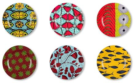 Excelsa Afrika Set 6 Sottopiatti, Diametro 33 Cm., Plastica, Riutilizzabili
