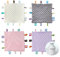 CREVENT Tag-Sicherheitsdecken für Babys, weiche, kleine Taggie für Jungen und Mädchen, sensorische Babydecke, tolles Geschenk für Geburtstag, Babyparty, 24,5 x 24,5 cm (Grau + Elfenbein + Rosa + Lila)