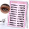 Cils autocollants, Cils pré-collés pour œil de chat Kit de cils en grappe sans colle 120Pcs cils à presser Ensemble de cils pré-collés avec pince à épiler Grappes de cils auto-adhésifs (Cat eye 02)