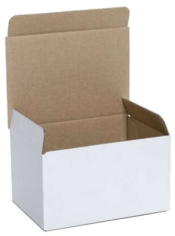 WePack 100 Stück Faltkarton 130x100x60 mm Versandkarton klein E-commerce Karton 1-Wellig 400G WeiB Kartonage Verpackung Postkarton Versandschachtel Paket Päckchen