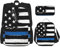 MDATT Blue Thin Line Rucksack mit USA-Flagge und Lunchbox, Anime-Rucksack, Schultasche, Büchertasche, Rucksack-Set für drei Personen, Schwarz , Einheitsgröße, Schulranzen-Set