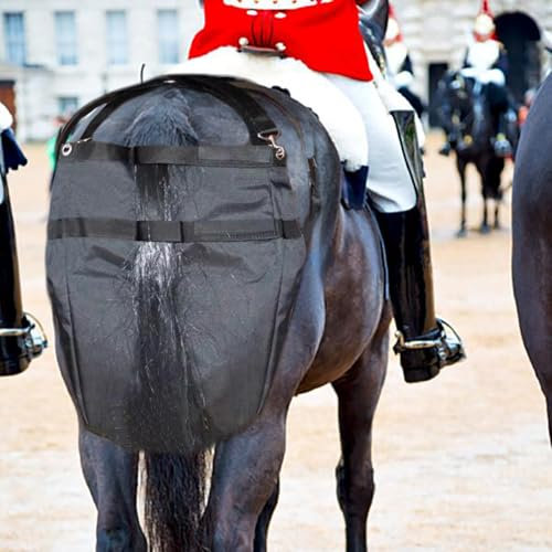 Oracra Pferdemist Sammler Schwarze Große Wickeltaschen für Pferde für Die Straße, Robustes Auffangen Von Pferdemist, Stall- Und Stadt-Pferdekot-Auffangbeutel, Leicht zu Reinigen