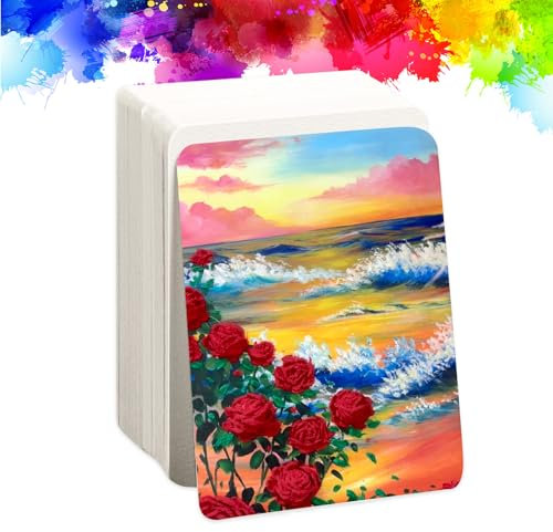 Aquarellpapier 40 Blatt Karteikarten Blanko Postkarten Büttenpapier Aquarellblock Naturweißes für Gemälde Einladungen, Briefe, Handwerke, 10 x 15 cm