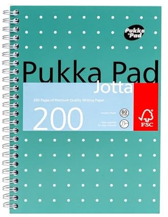 Pukka Pad, A5 Metallic Jotta Book Bulk 30-Pack for Home, School, and Office – 15 x 21cm – Wirebound Notebook with 8mm Lines and 80GSM Paper – Features Perforated Edges - 200 Pages, Green
