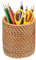 Pencil Holder Pencil Pot Wicker Pen Pot for Desk Woven Rattan Makup Brush Organizer Cup Boho Pencil Holder Desk Organizer for Office & Home Desktop, Kitchen Utensil Cutlery