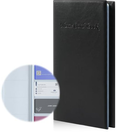 ODDerZZii Pu Leather Business Card Holders, Business Card Holder Wallet, Business Card Holders Display, The Business Card Holder for Men and Women Can Hold 400 Business Cards Book (Black)