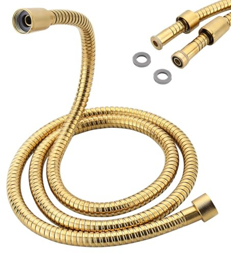 Grohe Flexible de douche en métal Longlife Flex 150 cm compatible avec GROHE RelexaFlex Series Finition dorée renforcée en laiton (modèle 28143000, résistant à la corrosion)