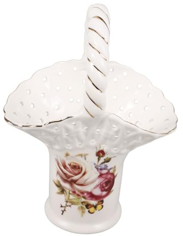 Ciieeo Caja Para Cucharas De Escritorio Soporte Para Utensilios De Cocina Decoración De Cocina Guardacubiertos Diseño Floral Mango Antideslizante