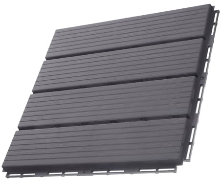 FOYTOKI Balkon Fliesen Platten Für Außenbereich Wasserdichtes Terrassen Deck Fliesen Set Streifen Modularer Bodenbelag Für Patio Und Garten