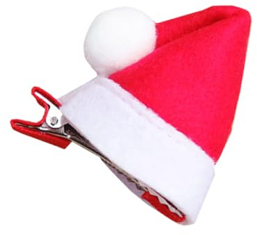 Veemoon Weihnachtshaarspange Weihnachtsmütze Handgefertigte Haarnadel für Junge Mädchen Weihnachtskopfschmuck für Party Farbecht und Bruchfest