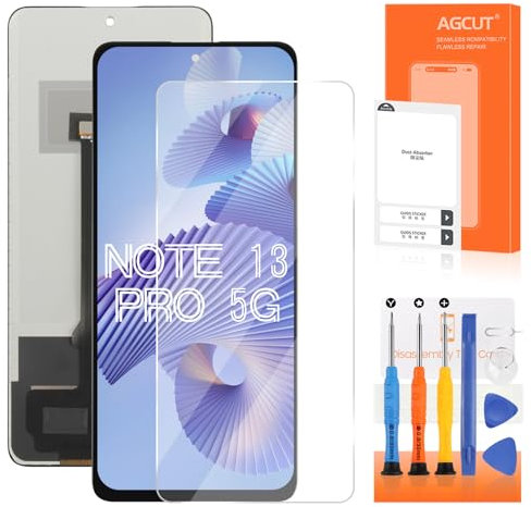 Écran pour Xiaomi Redmi Note 13 Pro 5G LCD Ecran pour Redmi Note 13 Pro 5G Écran Tactile 2312DRA50G 2312CRAD3C Digitizer Assembly + Réparation Kit (Noir sans Cadre)