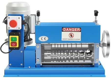 Wire Stripping Machine, 370W Electric Cable Wire Stripper Machine 1.5mm-38mm/0.06-1.5in 11 Channels 10 Blades Automatic Wire Stripping Tool Cable Stripper Copper Recycle Wire Stripper