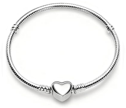 QOAUPO Schlangen Gliederarmband mit Kugelverschluss,Damen Love Charm Armband 925 Sterling Silber,Metall Basis Armbänder Kompatibel mit Charms und Anhängern