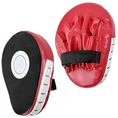 Vunanvu Handpratzen Boxen 1 Paar Boxpratzen PU Schlagpolster Kampfsport Pratzen Kickboxen Pratzen Boxing Trainings Pads Sport Schutzpolster für Ausrüstung Equipment für Muay Thai Taekwondo Fitness