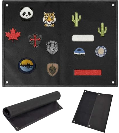BAIFULAI Parches de para pizarra, 110 x 70 cm, plegable, con ojales y superficie de trabillas, para colgar parches militares