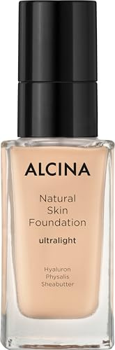 ALCINA Natural Skin Foundation ultralight - 1 x 35 ml - Zweite-Haut-Effekt - Individuell aufbaubare Deckkraft - Natürliches, seidenmattes Finish - Alle Hauttypen - Mit Hyaluron & Sheabutter
