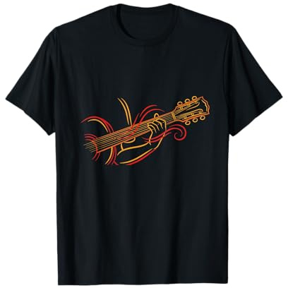 Illustration de Main de Guitare Cool - Design Artistique Ligne de Musique Rock T-Shirt