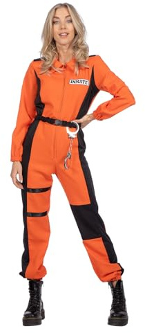 WILBERS & WILBERS - Gefängnis Overall Damen | Einteiler, orange, Kostüm Häftling für Karneval, Mottoparty