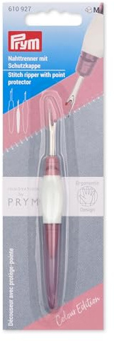 Prym 610927 Ergonomischer Nahttrenner – Klein, mit Kugelspitze, rutschfestem Griff & Schutzkappe, ideal zum Auftrennen von Nähten und Stichen, für Rechts- & Linkshänder, beere