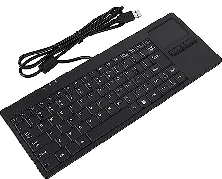 XGOUGUAAU Tastiera con touchpad integrato via USB, tastiera mini ultra sottile a 86 tasti con porta HUB, design a scorrimento silenzioso per laptop, desktop e PC, cavo da 1,4 m