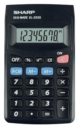 Sharp EL233SB Taschenrechner, Schwarz