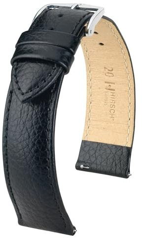 HIRSCH Kansas Premium-Leder-Uhrenarmbänder, weich und flexibel, angenehme Haptik, hervorragende Qualität, mehrere Farben – 18 mm, 20 mm, 22 mm und mehr