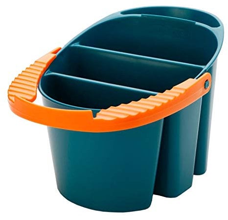 Honsell 49003 - Mijello Pinsel Wassereimer, ca. 25 x 15 x 18 cm, Pinselwascher mit 3 Wasserfächern zur mehrstufigen Pinselreinigung und Henkel mit Ablagemöglichkeit für Pinsel