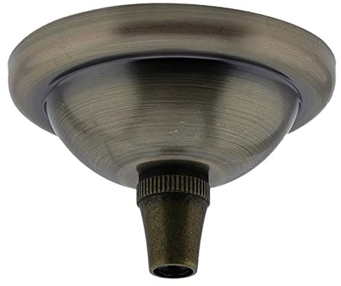 1 Pack Art Deco 67mm Diameter Small Metal Ceiling Rose and Colour Matched Metal Grip in Brushed Antique Brass Finish
