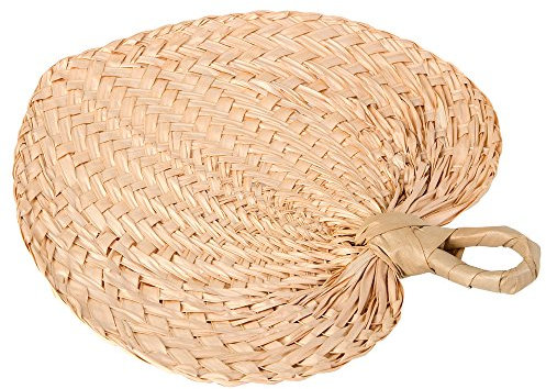 Mopec A571 Pack de abanicos paipay, Hoja de Palma, marrón, 29x2x30 cm, 5 Unidades