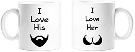 Top Sale I Love Her Boobs I Love His Beard - Couples Mug Set of 2-11oz