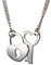 Aka Gioielli® - Collier pour 2 en Argent 925 Couple Pendentif Coeur et Clé, Cadeau d'Amitié ou Amoureux