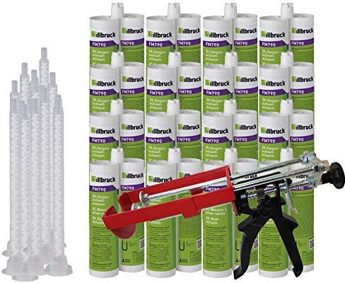 Illbruck Kombiset 16x FM790 Zargenschaum á 210ml + 2K Pistole DM21-Metall