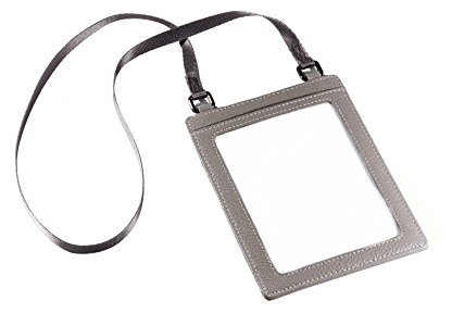 ZAPP- Porta passaporto (porta carta oversize) in pelle di vacchetta con cordino(grigio).