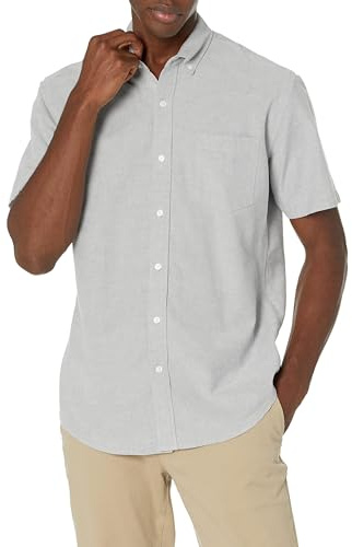 Amazon Essentials Men's Regular-Fit Short-Sleeve 100% Cotton Oxford Shirt