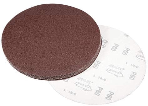 sourcing map 9 Inch Sanding Disc 60 Grits Flocking Sandpaper for Sander 10 Pcs