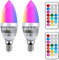 YAKAiYAL 3W RGBW E14 LED Kerze Birne RGB Kaltweiß 12-Farbwechsel SES C35 Kerzenlampe 2-Modus für Stimmungsbeleuchtung 2-Pack MEHRWEG