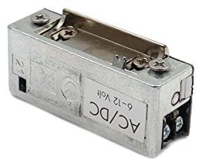 WITTKOWARE elektrischer Türöffner mit mechanischer Entriegelung, 6 bis 12V AC/DC, Schraublochabstand 52mm