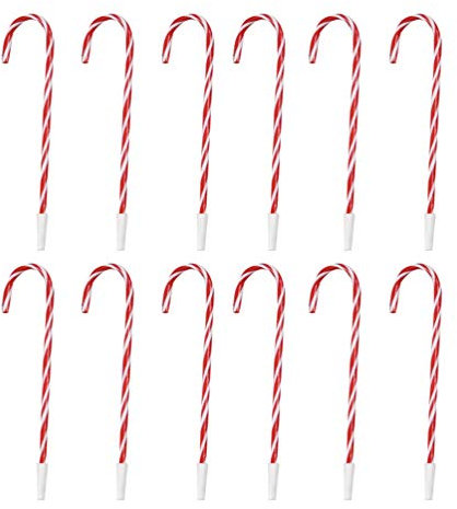 NUOBESTY Zuckerstangen Stift Weihnachten Kugelschreiber mit schwarzer Tinte für Weihnachten Urlaub Silvester Wohnkultur Party Geschenk (12 Stück)