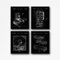 Computer Posters Set of 4 Computer Patent Posters Hard Drive Poster Graphics Card Poster USB Poster Computer Geek Wall Art IT Posters WB160 (29.7cm x 41.9cm (A3), Black Grid)