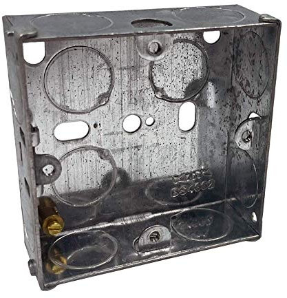 Klite 25mm Single 1 Gang Wall Pattress Metal Back Box Flush Mounted for Electrical Sockets Switches x1