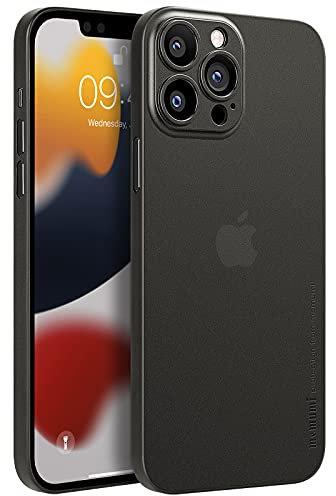 memumi Funda para iPhone 13 Pro Ultra Delgado Revestimiento Mate [Ultrafino 0.3mm] [Versión de Actualización] Anti-arañazos Protector Carcasa para iPhone 13 Pro Case Slim Negro Translúcido