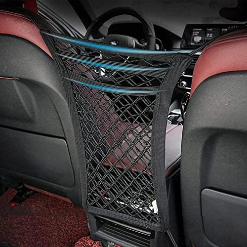 Car Storage Net,Storage Network of Car Seat,Elastic CarNet Pocket,Cars Seat Organiser,Cars Boot Mesh Bag,Portable CarStorage Organiser Net,Barrier of Backseat Pet Kids(black)